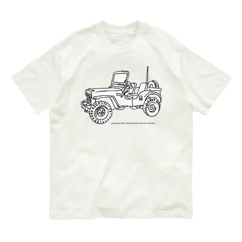 Jeep イラスト ライン画 Organic Cotton T-Shirt