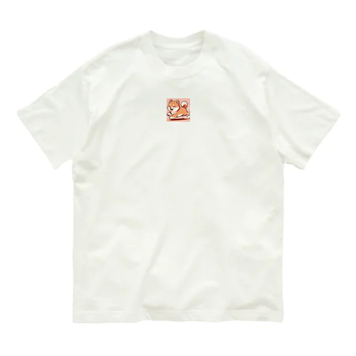 笑顔が眩しいシバ犬が元気に走ります！ Organic Cotton T-Shirt