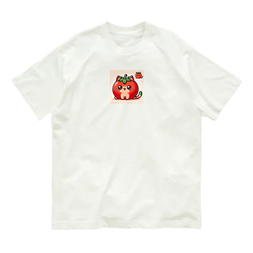 トマト猫 オーガニックコットンTシャツ