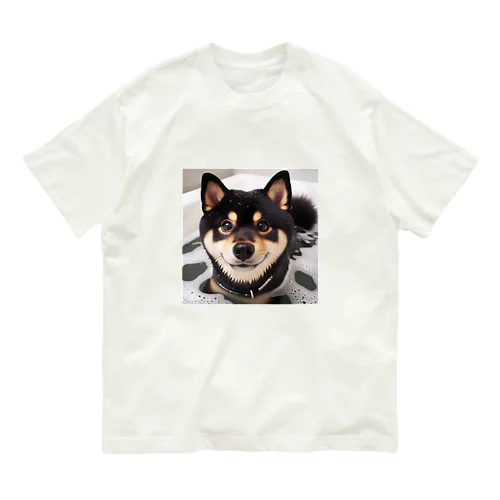 黒柴お風呂でポカポカ Organic Cotton T-Shirt