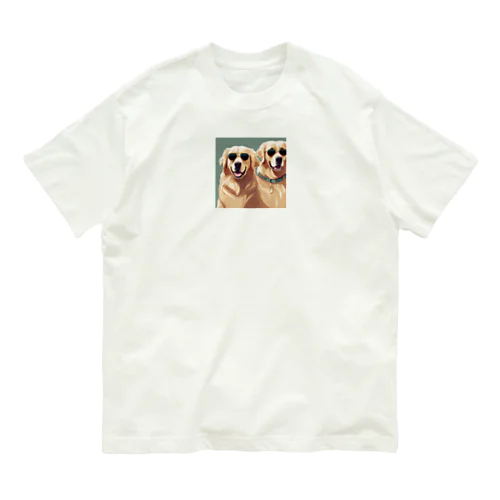 サングラスをかけているゴールデンレトリバー Organic Cotton T-Shirt