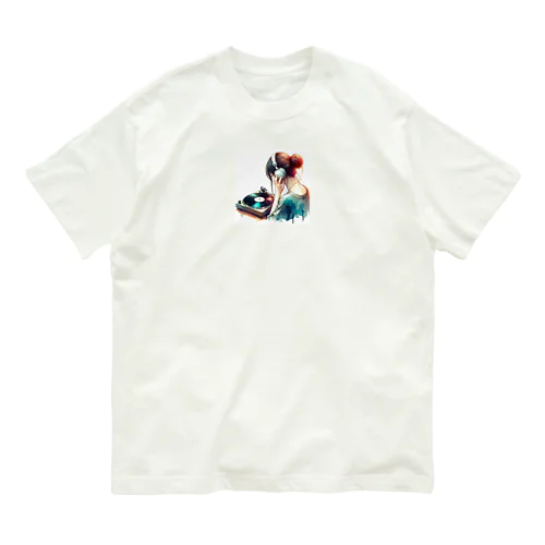 レコードと女性 Organic Cotton T-Shirt