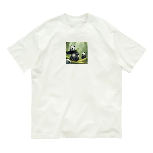 遊んでるパンダ Organic Cotton T-Shirt