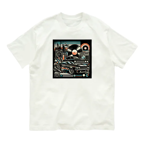 車とレコード Organic Cotton T-Shirt