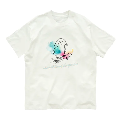 スケボーをするペンギン Organic Cotton T-Shirt