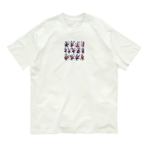 踊る動物 オーガニックコットンTシャツ