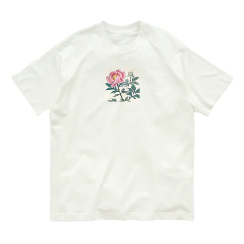 牡丹　その三 オーガニックコットンTシャツ