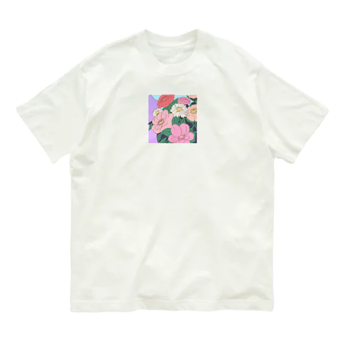 花に囲まれた日常 オーガニックコットンTシャツ