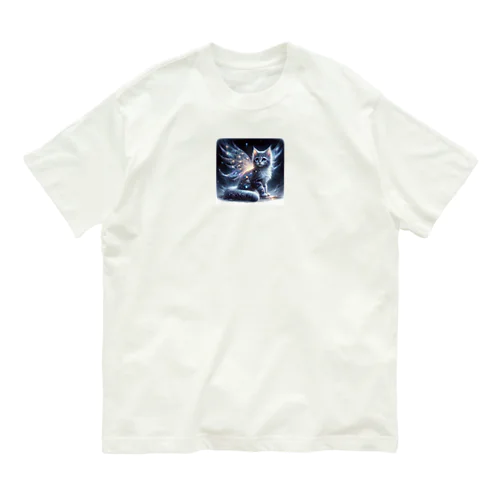 星空の舞、夜を守る猫 Organic Cotton T-Shirt