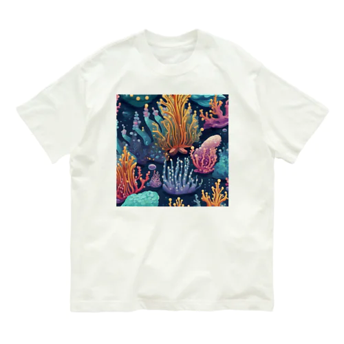 海を彩るコーラル Organic Cotton T-Shirt