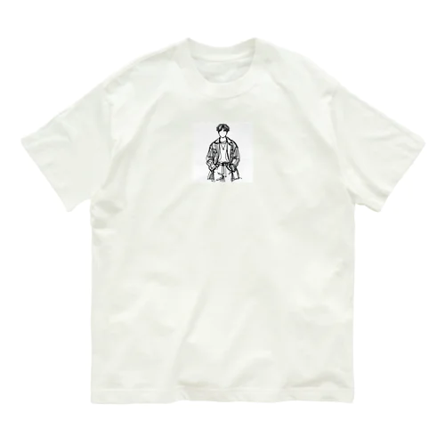 線画の人 Organic Cotton T-Shirt