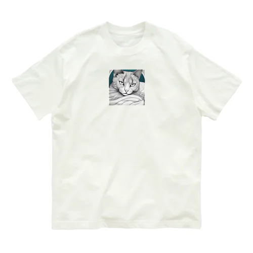 彫刻のような猫 Organic Cotton T-Shirt