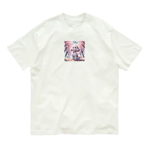 トイプードル　さくら　癒し オーガニックコットンTシャツ