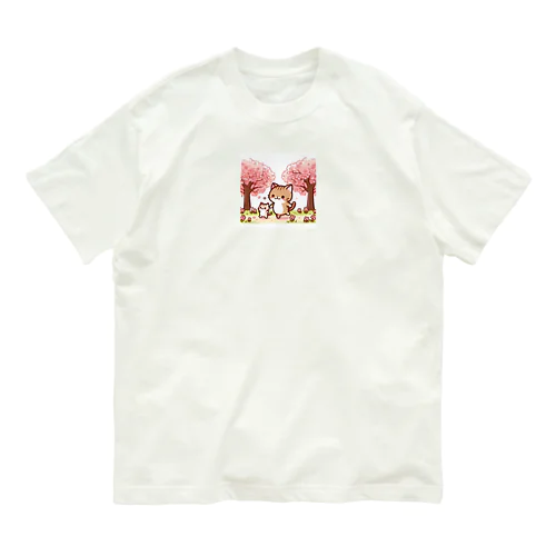 親子ネコ オーガニックコットンTシャツ