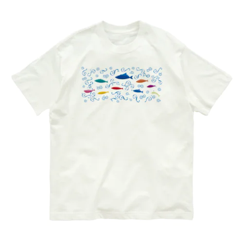 サカナ柄Tシャツ（カラフル） Organic Cotton T-Shirt