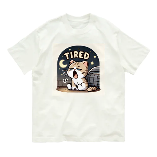 Tired cat7 オーガニックコットンTシャツ