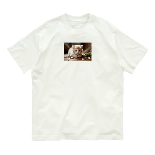 癒しの猫ちゃん オーガニックコットンTシャツ