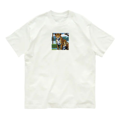 ドット絵のヒョウ Organic Cotton T-Shirt