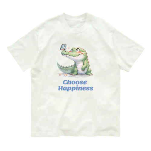 蝶とワニさん オーガニックコットンTシャツ