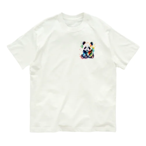 カラフルパンダ オーガニックコットンTシャツ