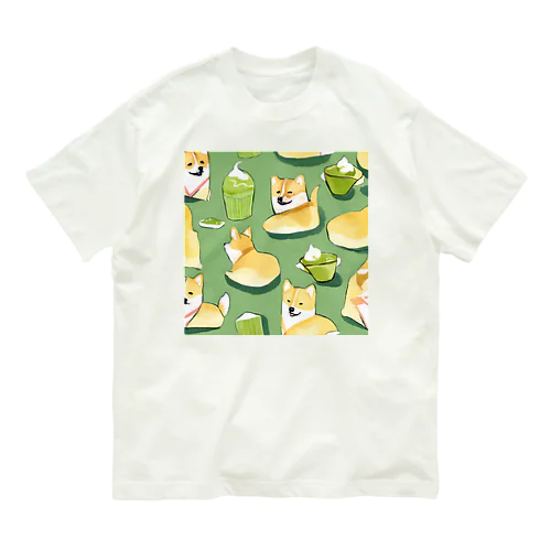 ゆったりしばと抹茶スイーツ Organic Cotton T-Shirt