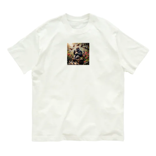 鳥の餌が好きなゴリラ Organic Cotton T-Shirt