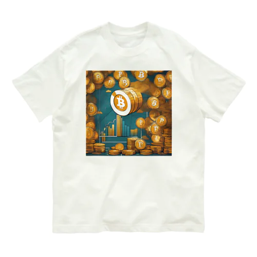 ビットコイン+チャート オーガニックコットンTシャツ