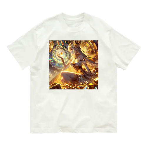 金運引き寄せ🔔金竜女神🐉03.金銀財宝チートスキル〈鑑定〉:女魔神召喚 Organic Cotton T-Shirt