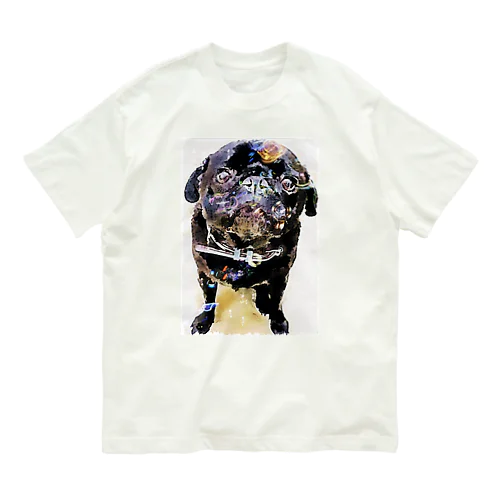 黒パグケンちゃん癒しグッズ Organic Cotton T-Shirt