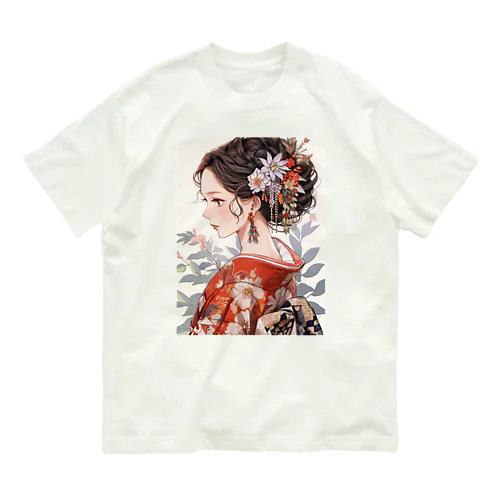 和服姿の女性　sanae 2074 オーガニックコットンTシャツ