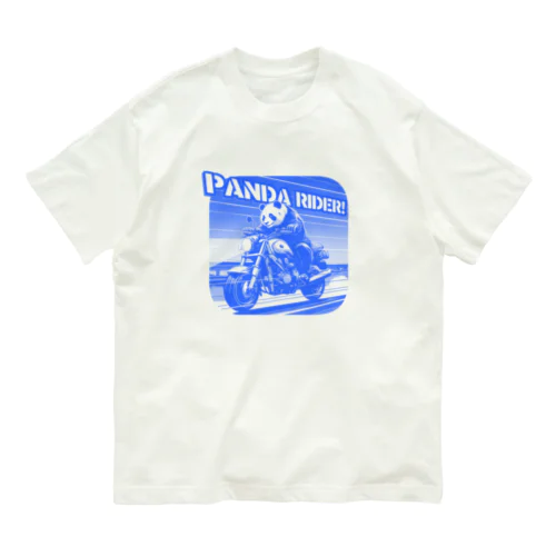 パンダライダー!(ブルー) Organic Cotton T-Shirt