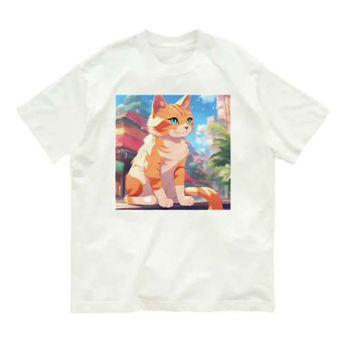 窓辺に佇む、かわいらしい猫ちゃんの姿🐱✨ Organic Cotton T-Shirt