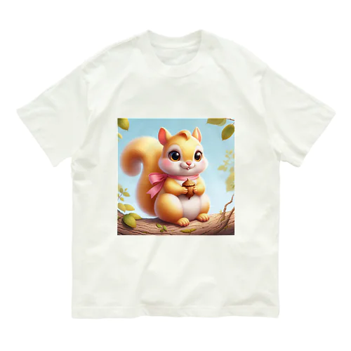 リス🐿 オーガニックコットンTシャツ