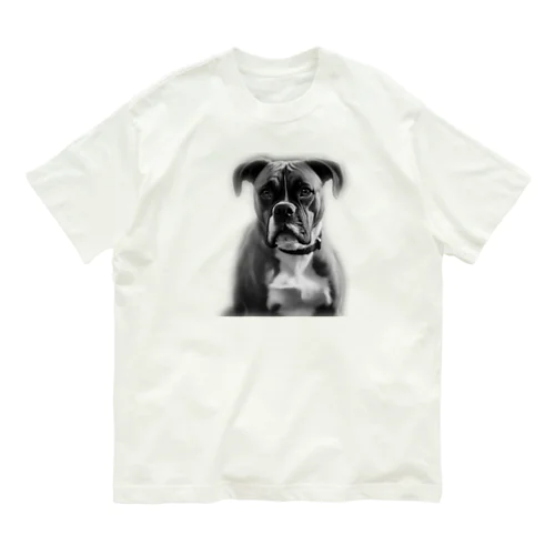 超キュートなボクサー犬 オーガニックコットンTシャツ