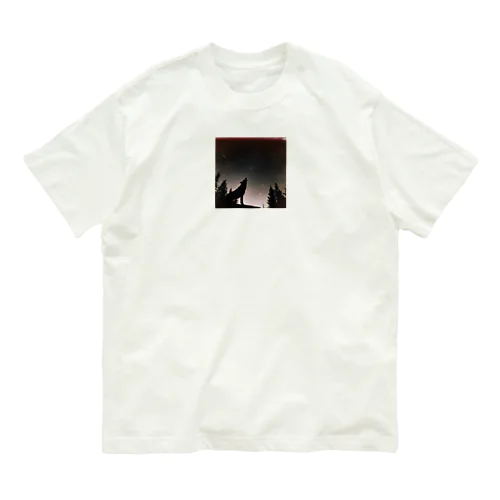 満月を追いかける狼 Organic Cotton T-Shirt