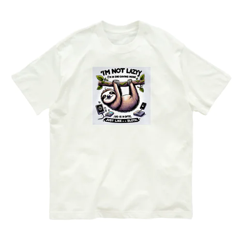 エネルギーセーブ中のあなた！まるでナマケモノ Organic Cotton T-Shirt