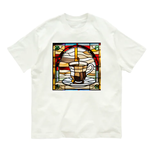 コーヒー　ステンドグラス Organic Cotton T-Shirt