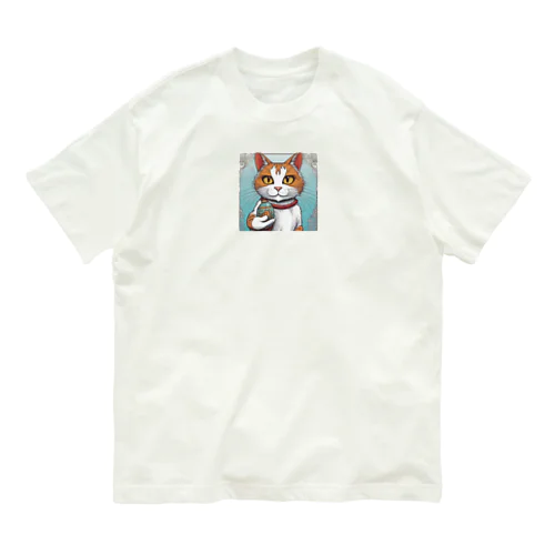 瓶持ち猫 Organic Cotton T-Shirt