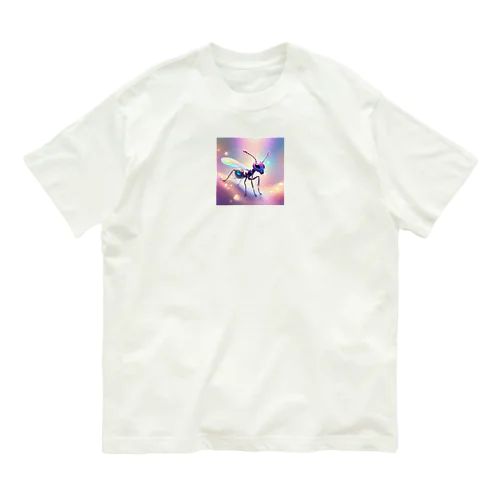 七色に光るあり オーガニックコットンTシャツ