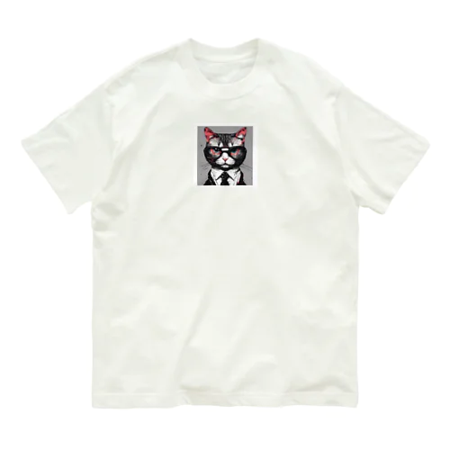 メガネをする猫 Organic Cotton T-Shirt
