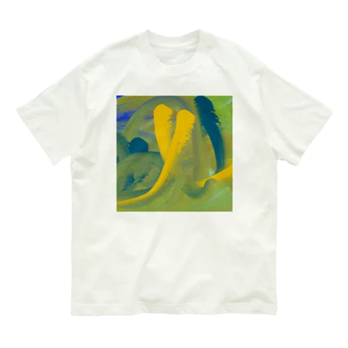 緑と黄色と青緑の混色 Organic Cotton T-Shirt