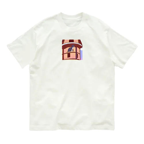 高台から見下ろす猫 Organic Cotton T-Shirt