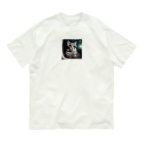 宇宙旅サングラスねこ Organic Cotton T-Shirt