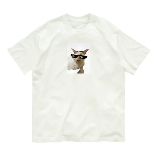 サングラス猫 オーガニックコットンTシャツ