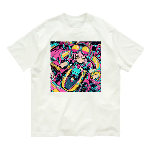 コックピット操縦席ガール02♪ オーガニックコットンTシャツ