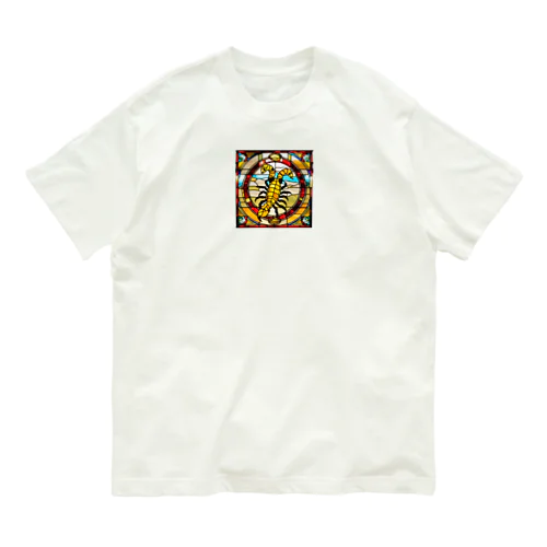 ステンドガラス　サソリ　1 オーガニックコットンTシャツ