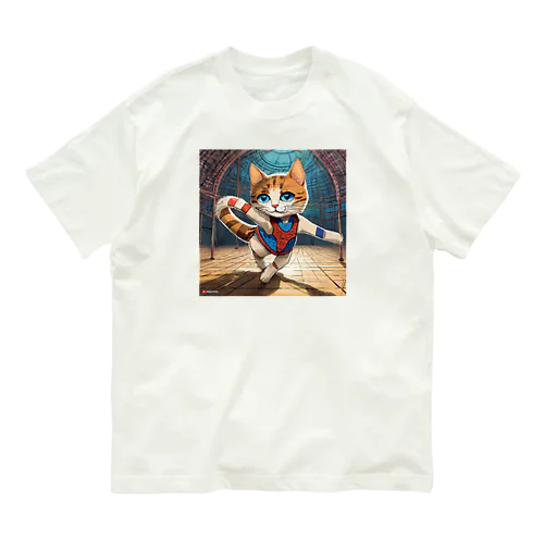 新体操する猫 オーガニックコットンTシャツ