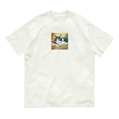 秋ネコ オーガニックコットンTシャツ