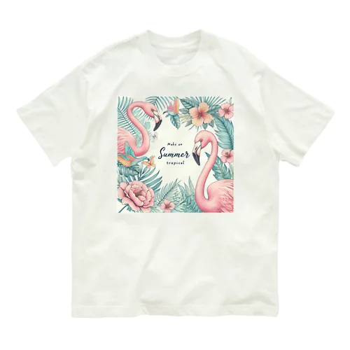 サマーフラミンゴ Organic Cotton T-Shirt