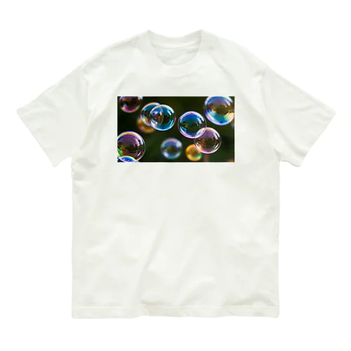 大小の輝くシャボン玉　BLUE PLUM  691 Organic Cotton T-Shirt